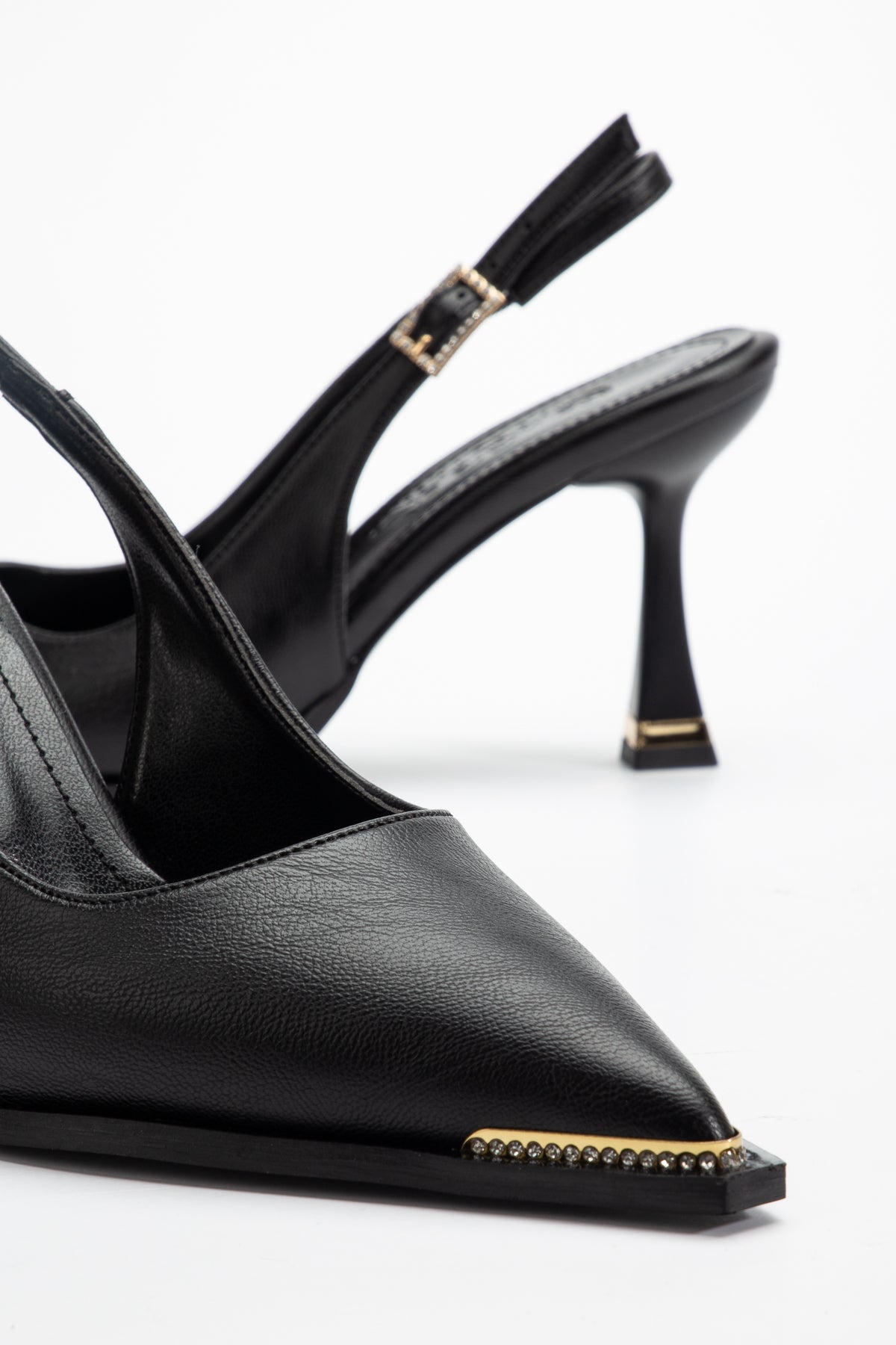 Taş Detaylı Topuklu Abiye Ayakkabı Kadın Stiletto Siyah