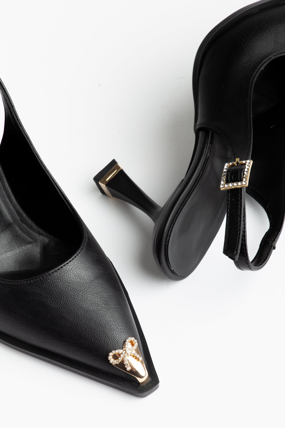 Fiyonklu Taş Detaylı Topuklu Abiye Ayakkabı Kadın Stiletto